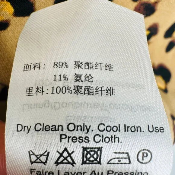 Donna Karan Womens Brown Tan Leopard Print Crew Neck Long Sleeve Zip Dress 12 - Picture 13 of 13